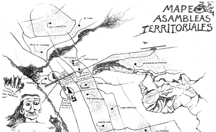 Mapa de las asambleas territoriales que surgieron del "estallido social"
