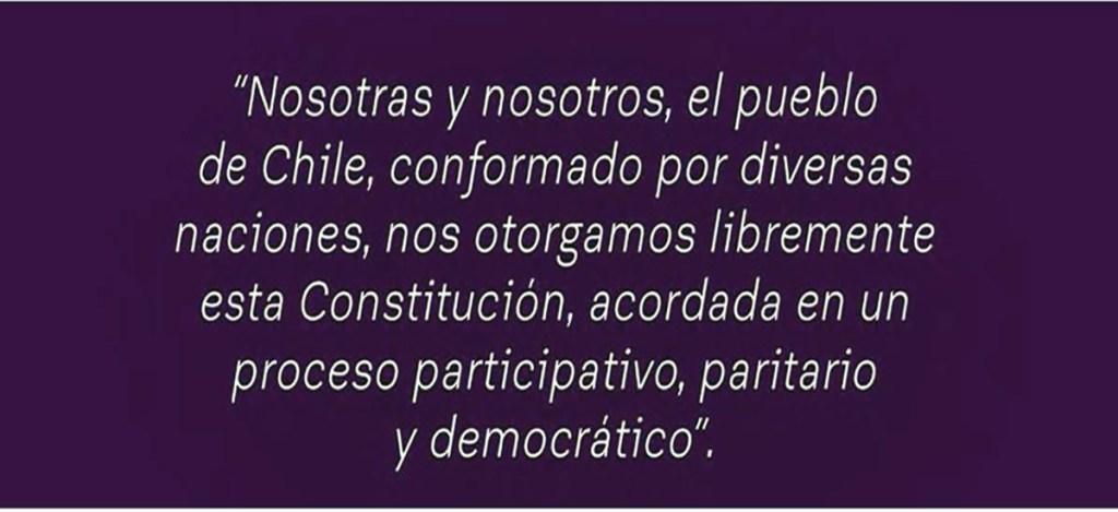 texto del preámbulo de la Propuesta de Nueva Constitución.